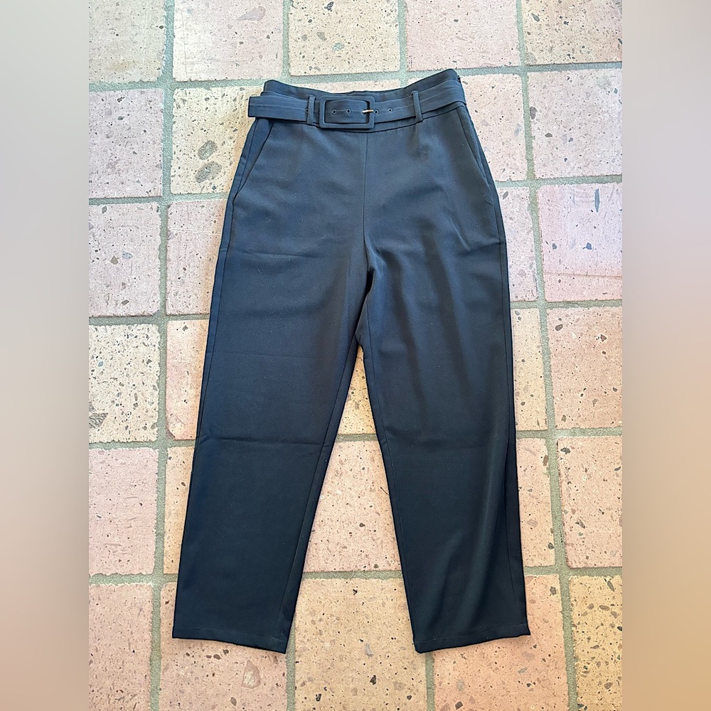 Elodie Black Belted Trousers
